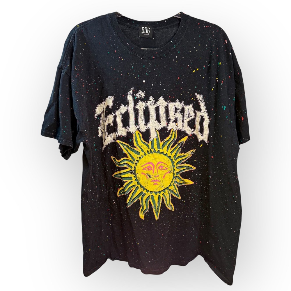 BDG Urban Outfitters Eclipsed Graphic T-Shirt Paint Splatter Print Tee‎ M/L